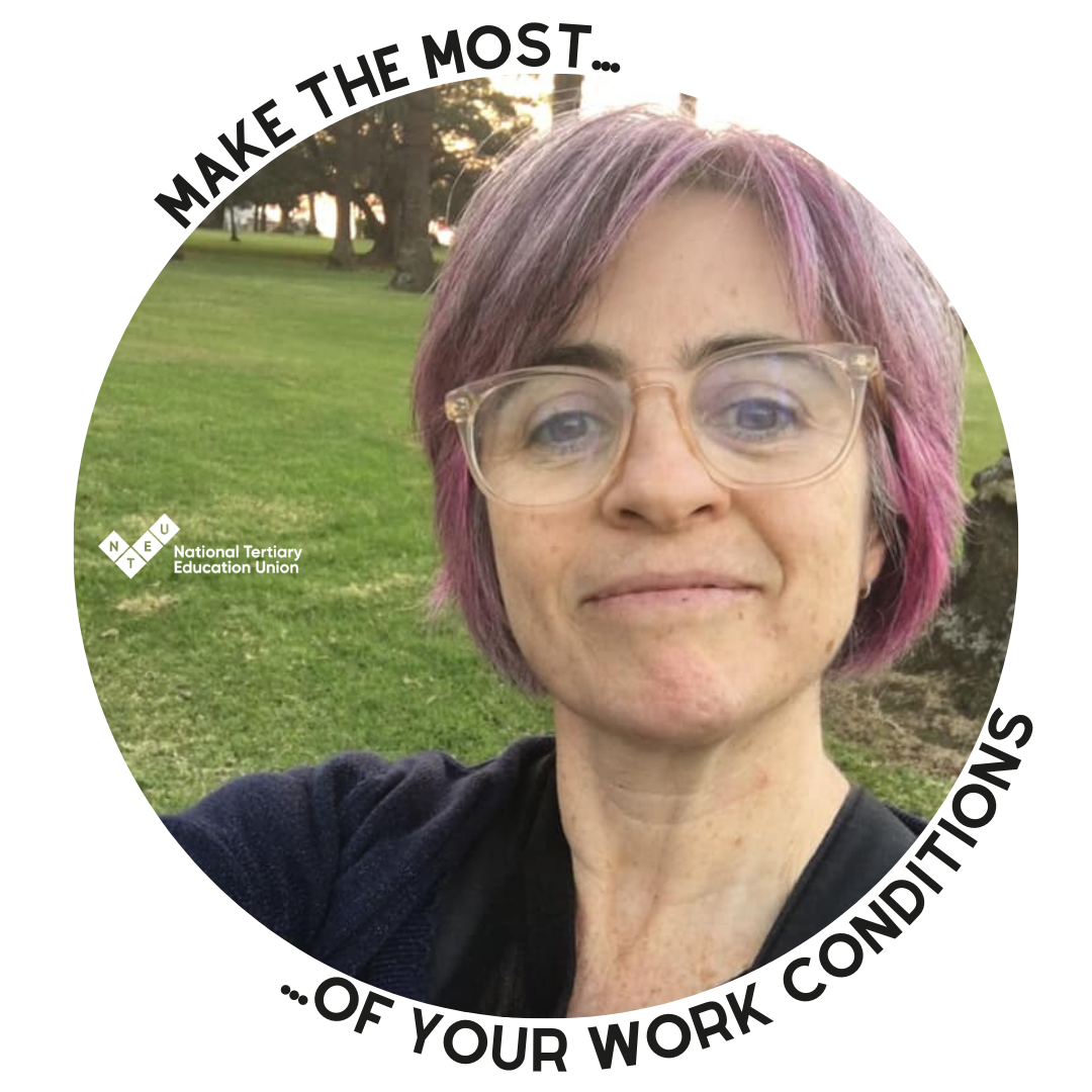 UTS NTEU members holding banners during their strike
