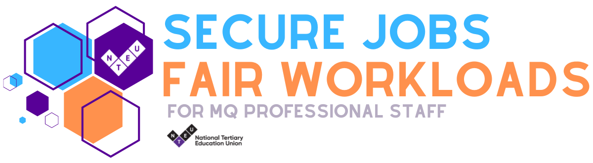 UTS NTEU members holding banners during their strike