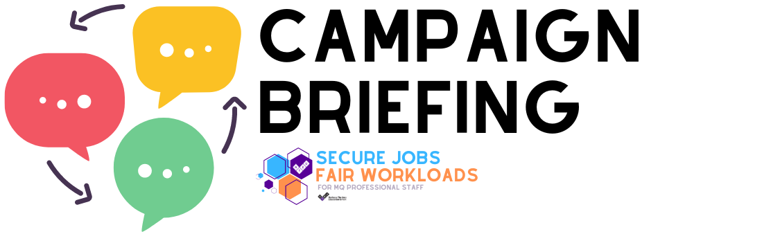 UTS NTEU members holding banners during their strike