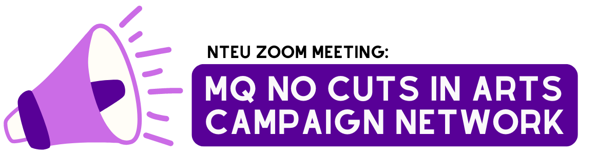 UTS NTEU members holding banners during their strike