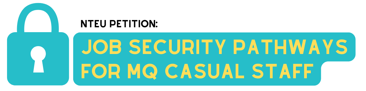 UTS NTEU members holding banners during their strike