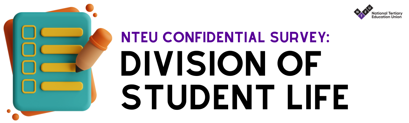 UTS NTEU members holding banners during their strike