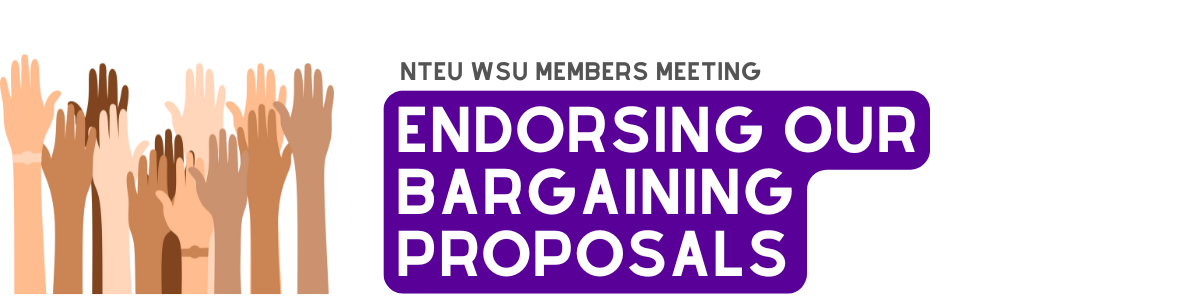 UTS NTEU members holding banners during their strike